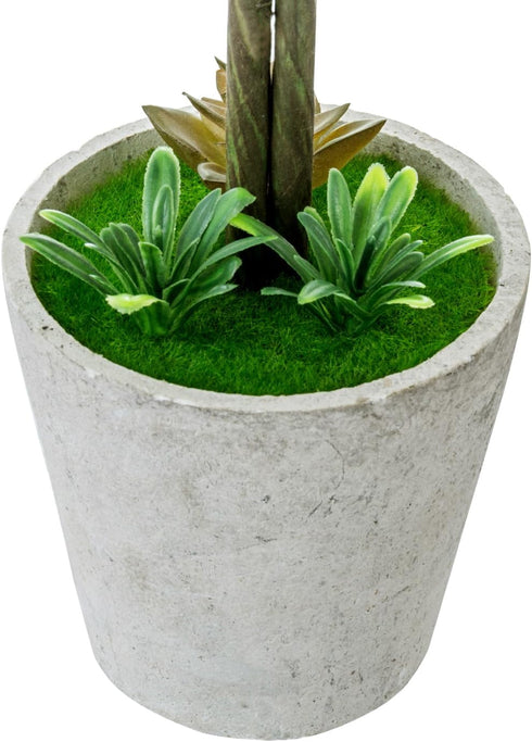 MyGift 15 Inch Boxwood Topiary Tree - 2 Pack Faux Plant Balls in Gray Pulp Planter, Tabletop Home Décor