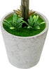 MyGift 15 Inch Boxwood Topiary Tree - 2 Pack Faux Plant Balls in Gray Pulp Planter, Tabletop Home Décor