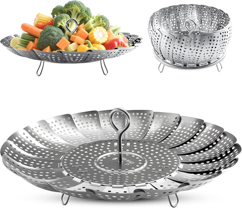 Zocy Premium Stainless Steel Steamer Basket for Instant Pot Accessories, Expandable for Food and Vegetables