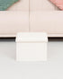 16.5"x12.6"x12.6" B FSOBEIIALEO Folding Storage Ottoman, Faux Leather Footrest Seat Coffee Table Toy Chest Kids, White
