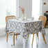 Pastoral Square Tablecloth - 52 x 52 Inch Beige Linen Table Cloth, Washable Dust-Proof Cover for Dining