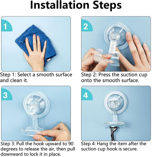 zuylikxy 2PCS Suction Cup Razor Holder for Shower, Clear Reusable His and Hers Razor Hooks