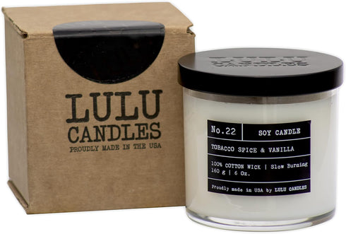 Lulu Candles | Jasmine, Oud & Sandalwood | Luxury Scented Soy Jar Candle | Hand Poured in The USA | Highly Scented (6