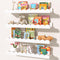 MZJZBN White Scalloped Nursery Shelves for Wall, 4-Pack Floating Book Shelves for Kids