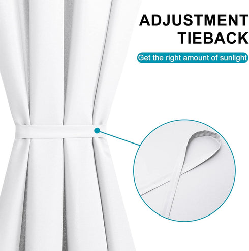 Hiasan French Door Curtains for Small Window, Rod Pocket Semi Sheer Privacy Curtains, 1 Panel White, 52 x 40 Inch