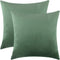 mixeoo Decorative Square Throw Pillow Covers, Set of 2, 18 x 18 Inch, Comfy Thick Velvet Couch Cushion Cases, Sage Green