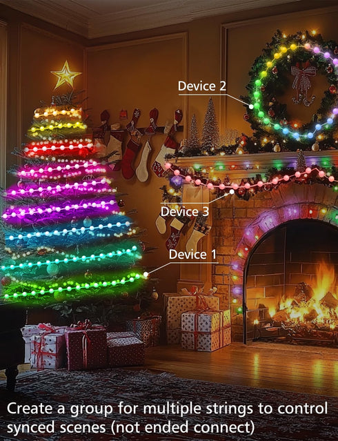 33Ft 16 Smart Color Changing Globe String Lights, Million Colored Fairy Lights Plug in APP & Remote Control DIY Music