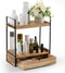 Auysbytdd 2-Tier Bathroom Organizer Countertop with Drawer, Wood Counter Shelf for Storage, Cosmetic