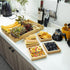 Set 7 Wooden Serving Trays with Handle - of - Large, Medium, Small and Mini - Nesting Multipurpose Trays