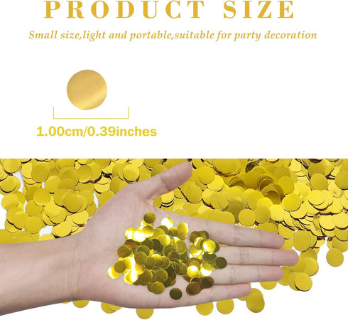 VCOSTORE 5000 Pieces Tissue Paper Confetti Circles, 1 cm Round Paper Table Confetti for Party Decoration (Gold)