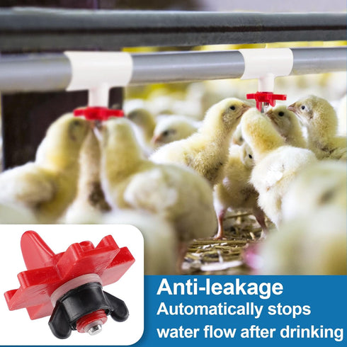 20 Pack Chicken Waterer Nipples - Easy Install Leakproof Poultry Watering System for Chicken Coop, Quail Duck Water