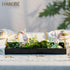 Hanobe Rectangle Long Narrow Tray: Decorative Trays Rectangular Candle Holder Trays for Home Decor White Centerpiece