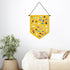Wall Hanging Brooch Organizer Storage Board, Colorful Enamel Pin Badge Canvas Display Banner, 12.6x10in (Yellow)