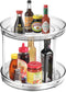 Amolliar 2 Tier 9 Inch Lazy Susan Turntable Organizer for Cabinet, Spice Rack Food Storage Container for Kitchen