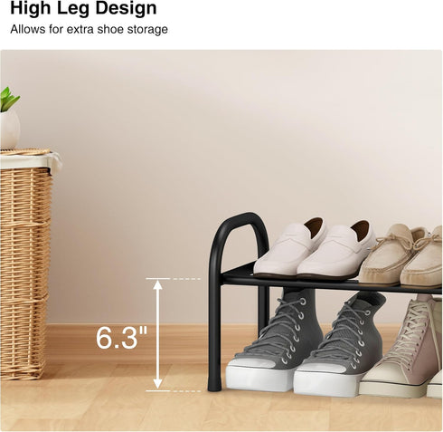 1-Tier Closet, 8 STO STO Expandable Shoe Organizer, Metal Shoe Rack for Up to Pairs Adjustable Storage for Front Door