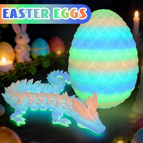 3D 3D Decor(12 Printed Dragon Egg - Easter Egg, Surprise Egg with Flexible Pearly Sheen Dragon Inside, Printed Gift