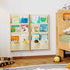 BPMFDTNL 4-Tier Wood Wall Mounted Kids Bookshelf Floating Book Shelf For Kids Rooms,Nursery & Classroom, Hanging