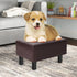 Compact Faux Leather Footrest Ottoman - Brown Small Stool