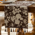 13 48 Inch Floral Dark Brown Table Runner for Living Room Jacquard Flower Dining Table Runner with Tassels Modern