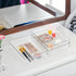 Clear Drawer Organizer Bins Set, 3pc Transparent Rectangle Trays for Bathroom Makeup Vanity and Office Desk Storage