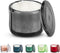 KooK Glass Salt Cellar with Lid, Embossed Pressed Glass Storage Container for Coffee, Sugar, Spices, 10 oz