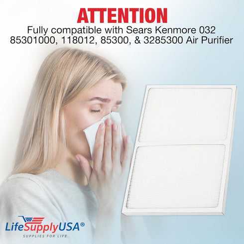True HEPA Air Cleaner Filter Replacement 85301, Compatible with Sears Kenmore Air Cleaners 032, 85301000, 118012