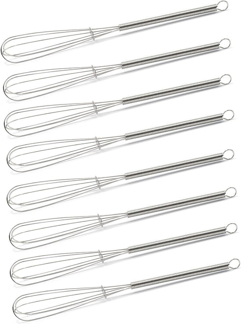 Mini Whisks 7 inch - 8Pcs Stainless Whisk, Hand Egg Mixer for Kitchen Cooking and Baking