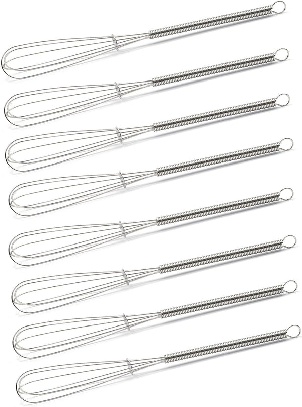 Mini Whisks 7 inch - 8Pcs Stainless Whisk, Hand Egg Mixer for Kitchen Cooking and Baking