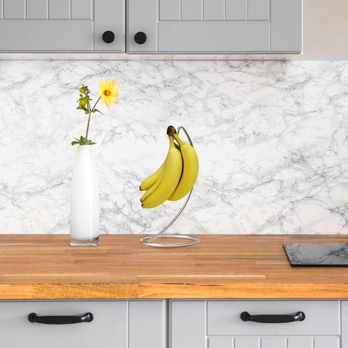 Blue Donuts Modern Chrome Banana Hanger for Kitchen Countertop