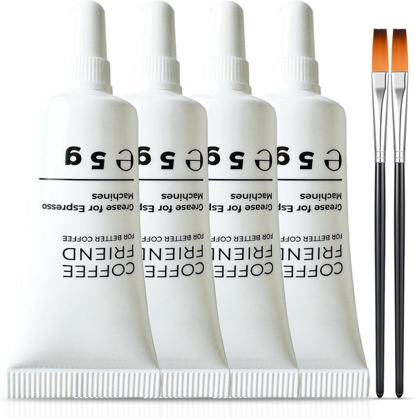 4 Pack Espresso Machine Grease, 5g Tube Coffee Oil, Silicone Maintenance Kit for All Espresso Machines
