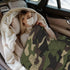 Perinsto 60"X50" Military Camouflage Pattern Throw Blanket Ultra Soft Warm All Season Green Camo Decorative Fleece