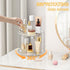 klyoca 360 2 Counter Rotating Makeup Organizer Tier Lazy Susan Turntable Organizer, Clear Bathroom Organizer