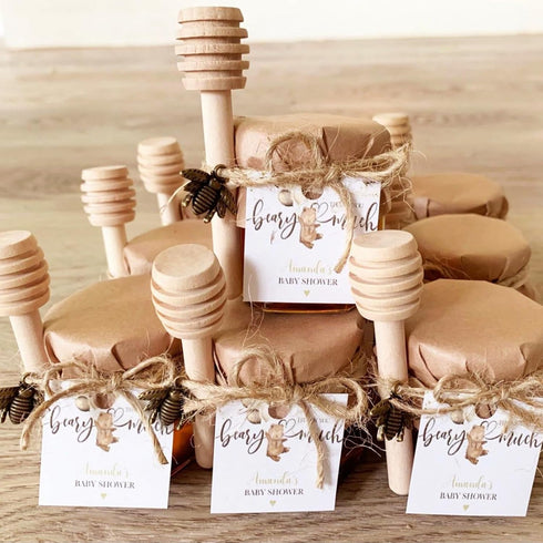 AUGHOA 50 3 Inch PCS Honey Dipper Sticks, Wooden Honeycomb Sticks, Mini Honey Stirrer Sticks for Honey Jar Dispense
