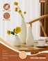 Mksuuoa Set 3 Decorative Flower Vase of - Modern Boho Style Beige Vases, Ribbed Textures Ceramic Vase for Home Decor