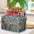 Blue Small Bird & Orange Red Flowers Toaster Cover - 4 Slice, Universal Size Dustproof Covers with Handle for Microwave