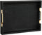 HofferRuffer Faux Leather Rectangle Serving Tray Decor Platter with Gold Metal Handles