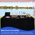 2 Pack 4ft (48x24 Inch), 3-Sided Wolkemer Open Back Fitted Tablecloth Rectangle Vendor Table Cloth Washable Black
