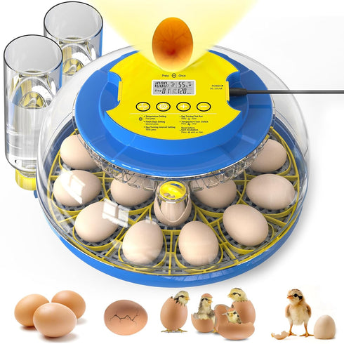 Incubators for Hatching Eggs-18 Egg Incubator with Automatic Egg Turning and Humidity