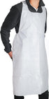 MT Products 2 Mil White Disposable Poly Aprons 46"x28" - Waterproof Plastic