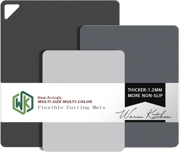 WK Plastic Cutting Boards for Kitchen, Flexible Non-Slip Mats, BPA Free, Dishwasher Safe, Multi Sizes Available