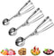 3PCS Premium Ice Cream Scoop Set, Small/Medium/Large Stainless Steel Scoops, Professional Trigger Release by AOULELA
