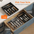 Lifewit Black Silverware Drawer Organizer Tray, 7 Compartment Plastic Cutlery Storage for Kitchen Drawer