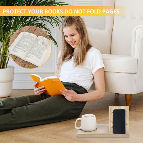 Small Triangle Bookcase, Solid Wood Mini Book Rest - Simple Bookcase for Bedroom Nightstand Office Desk Library