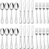 E-far 24 Pieces Forks Spoons and Knives Set for 8, Stainless Steel Silverware Set, Food Grade Cutlery for Home Kitchen,