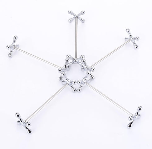 ChezMax Silver Zinc Alloy Flower Chopsticks Rest - Spoons Stand Forks Knives Holder Pack of 5