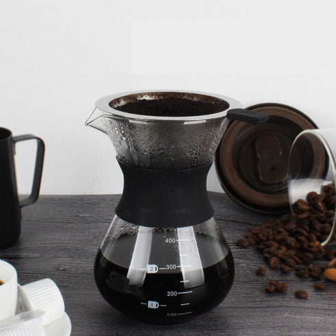 5 Cup Coffee Maker, Chemex Glass Pots, Kaffee Gator, Manual Hand Drip Coffee Maker with Stainless Steel Filter