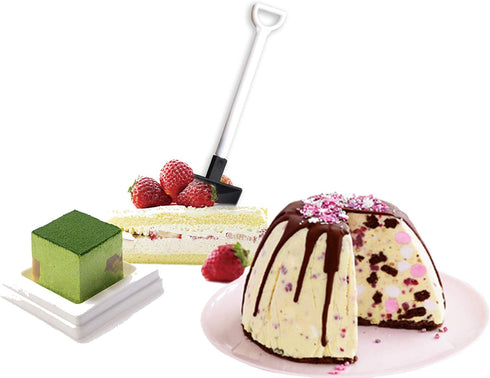Mini Shovel Shape Spoons, Disposable Plastic Dessert Spoons, 60 Pcs in Black and White