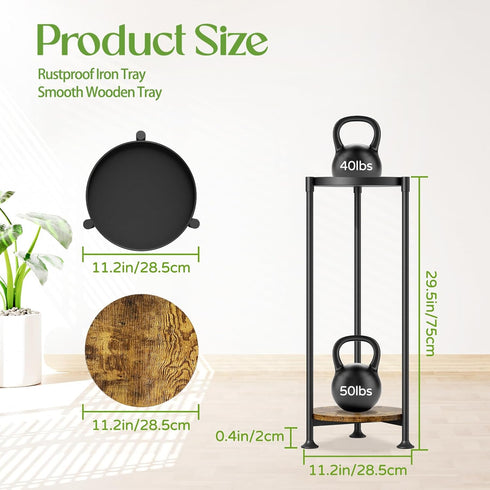 2 30 Inch iDavosic.ly Tier Corner Plant Stand Indoor, Tall Vertical Metal Flower Heavy Duty Pot Holder Shelf Outdoor