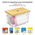 WBKATN 2 Pack Trash Bag Holder with Bamboo Lid, Stackable Acrylic Trash Bag Dispenser Roll Holder Under Sink, Plastic