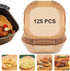 Air Fryer Paper Liners, 125PCS Non-stick Disposable Baking Paper for Roasting, Oil-proof, Food Grade Parchment